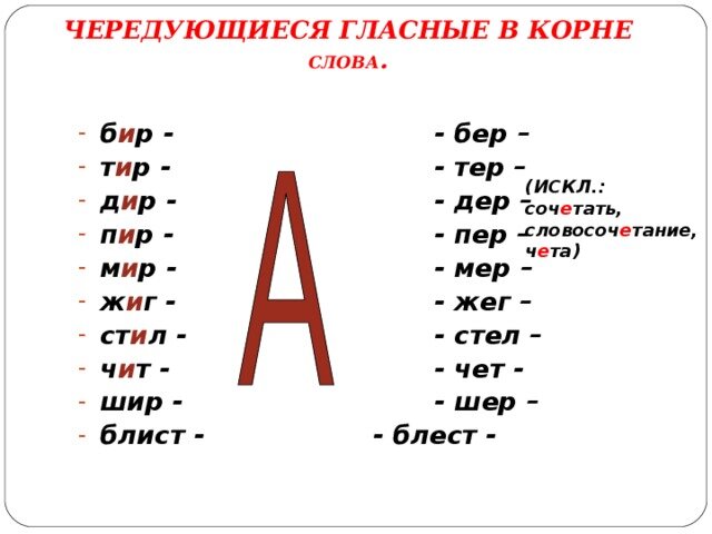 Правописание слов с корнем БЕР БИР