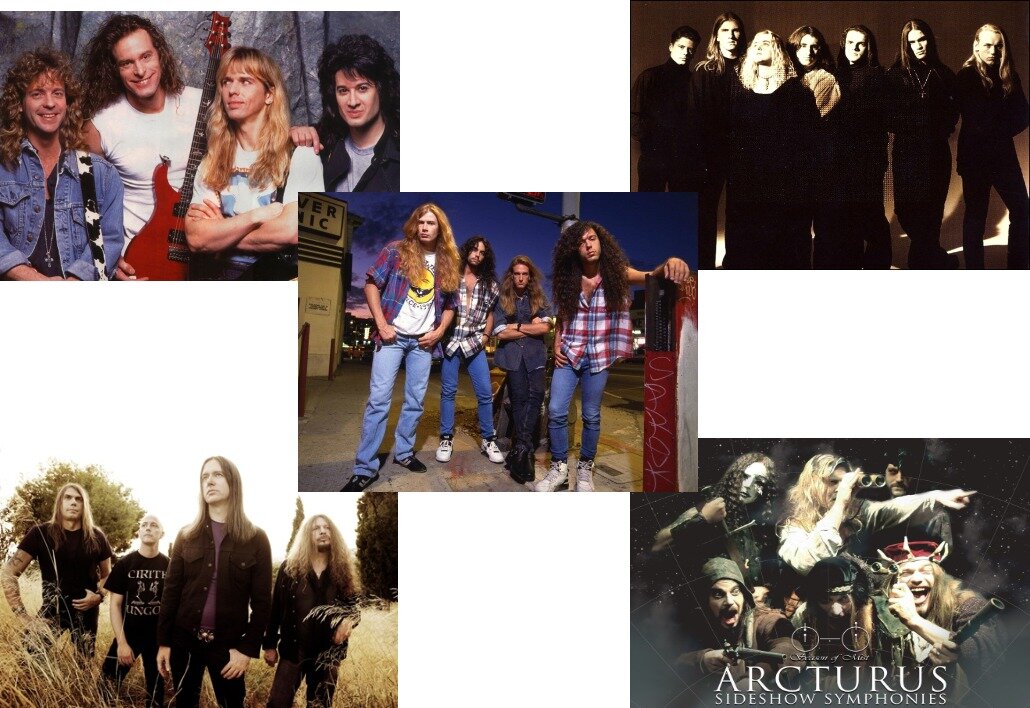 Группы Damn Yankees, Theatre of Tragedy, Megadeth. Cathedral, Arcturus. Фото взяты на Яндекс.Фото. Коллаж автора.