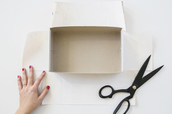 примеряем размер коробки и бумаги