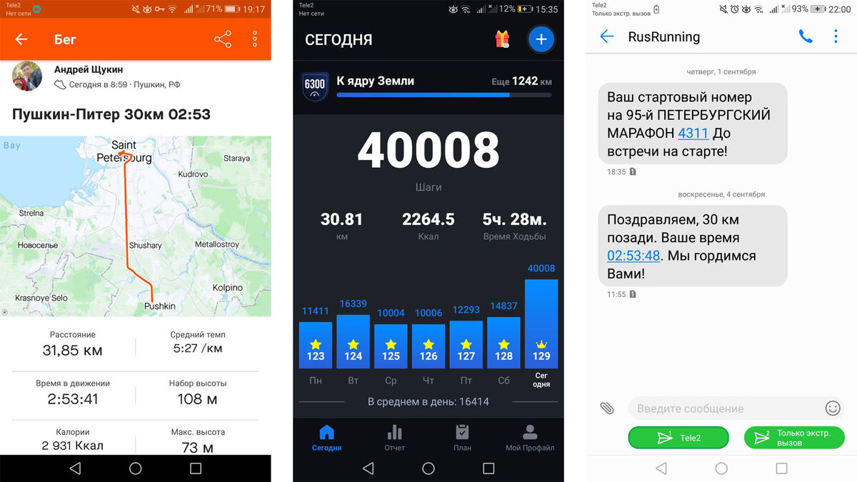 Судя по карте, тратиться на межгород мне теперь не нужно) В номере на груди есть чип - в системе фиксируется пересечение старта, финиша и нескольких промежуточных точек.
