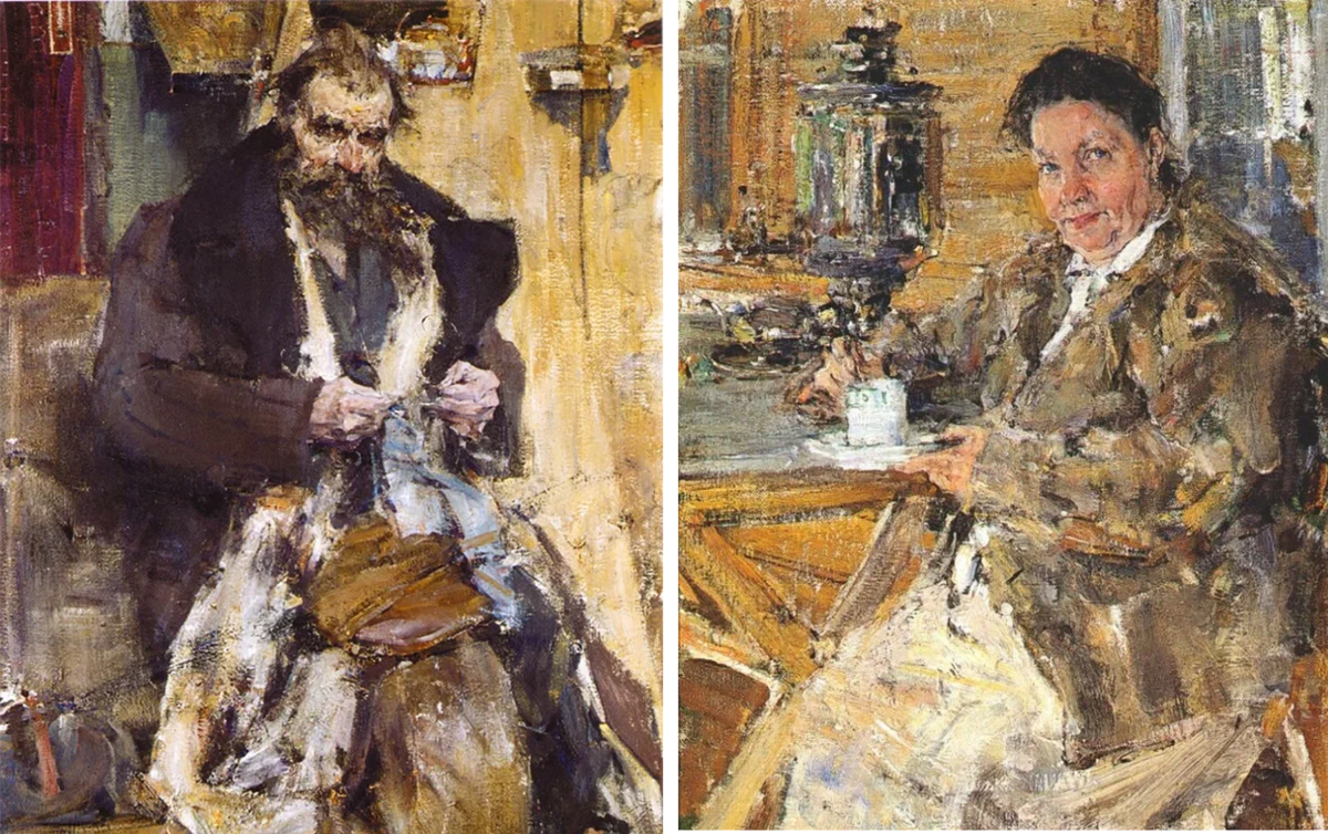 Н. Фешин. Портрет отца (1918) / Портрет матери (1916). Изображения из открытых источников