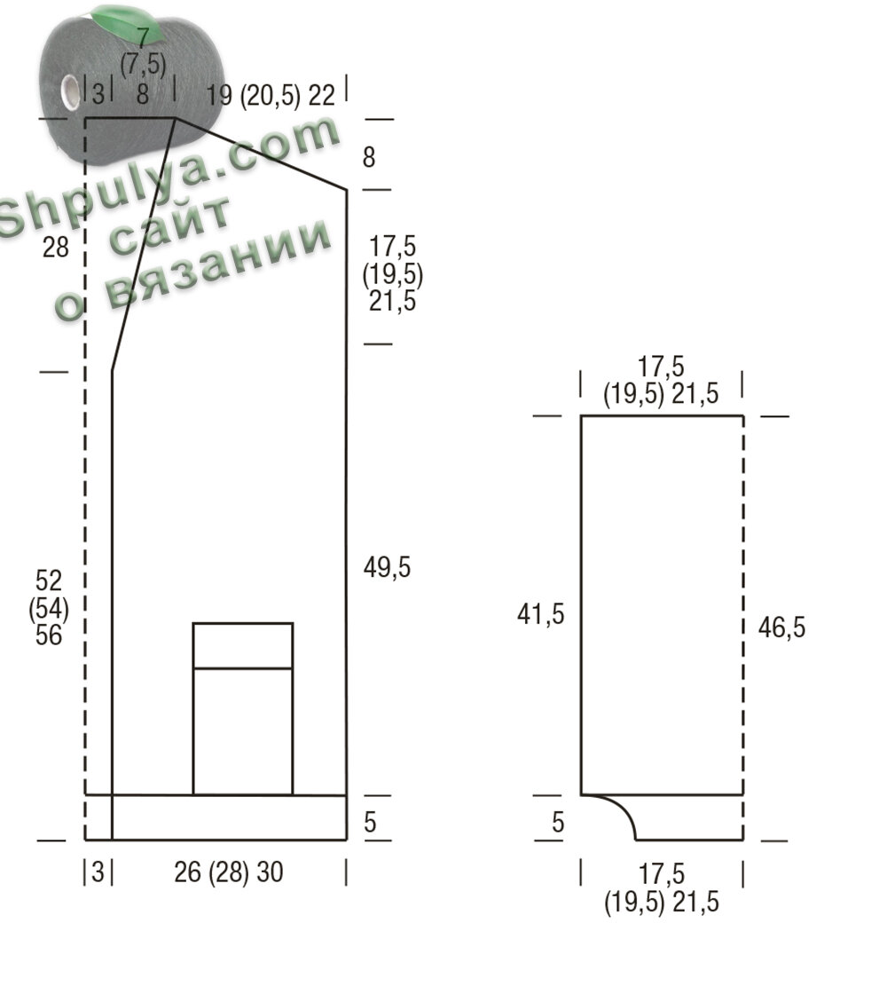 выкройка вязаного кардигана крючком