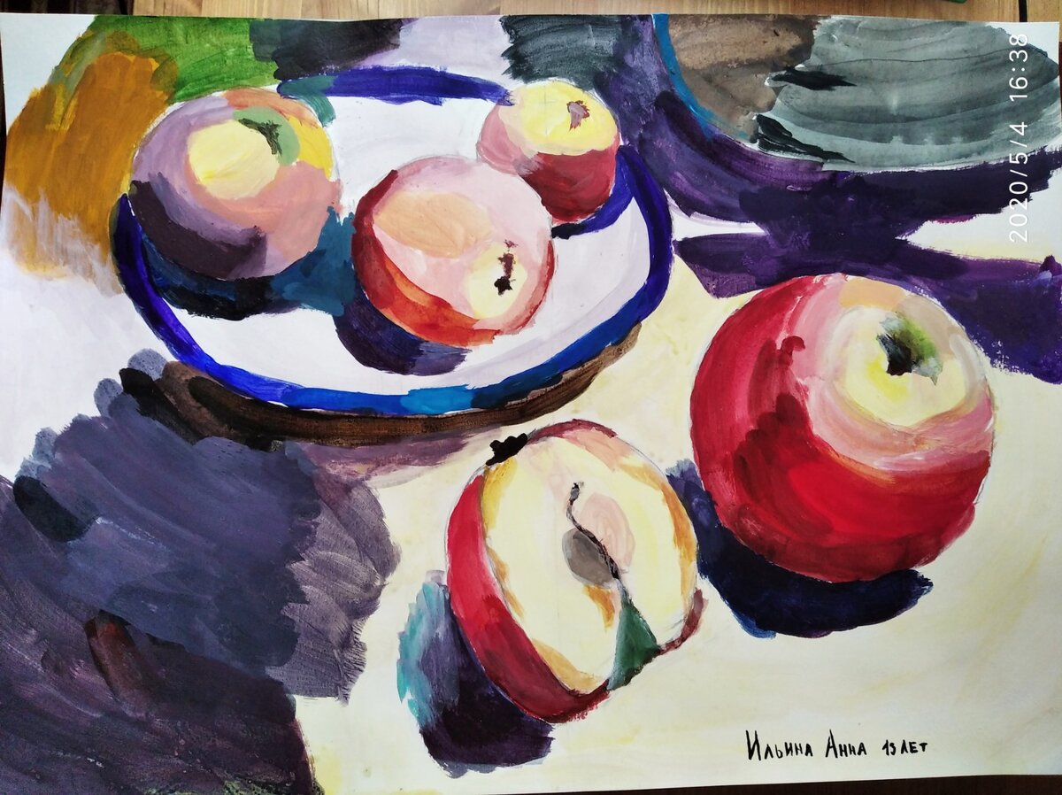 Рисунок моей дочери, копия фрагмента известной картины. Личный архив автора.