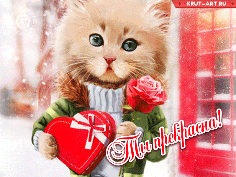 Красивая анимация для прекрасной женщины или девушки со словами «ты прекрасна»