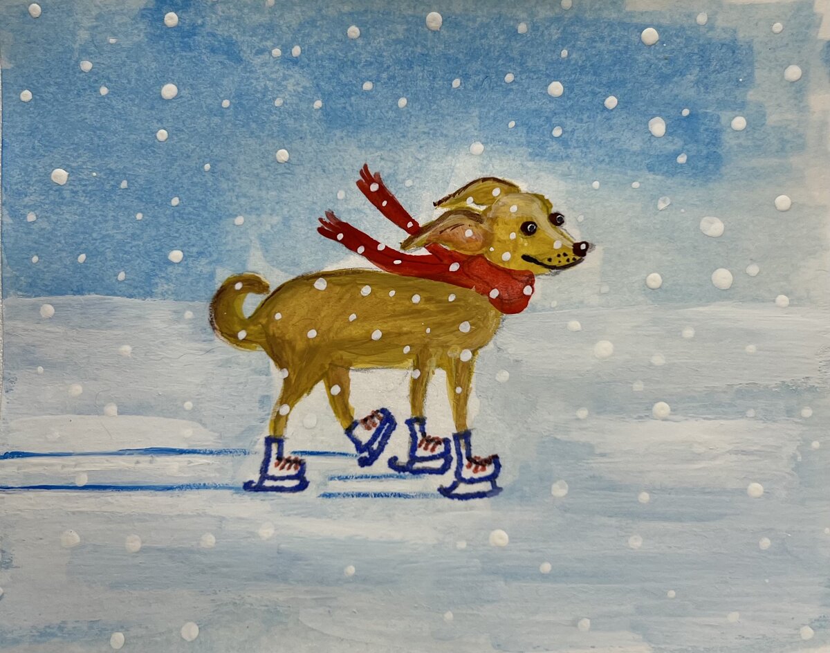 Собачка Дорис на льду 🌟