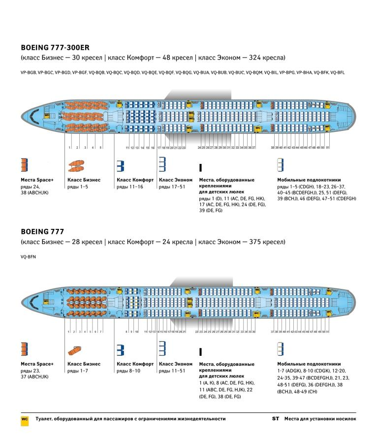 Боинг 777 аэрофлот схема салона