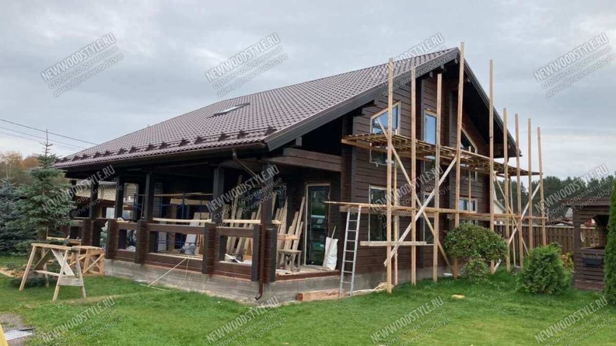 Дом из профилированного ЭКО Бруса вакуумной сушки. Профиль "Лафет" сечение 190х230 мм