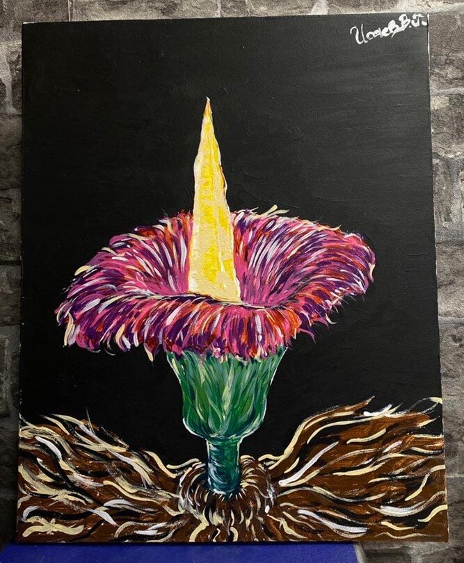 Картина "Девушка-цветок"  худ.Исаев В.Г. (акрил,2021)