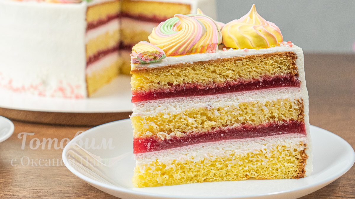 Бисквитный торт «Праздник» – простой и вкусный рецепт с фото (пошагово)