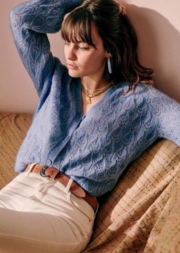 Кардиган с ажурным узором