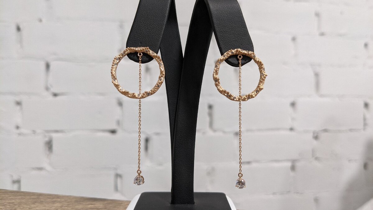 Серьги из красного золота вставки бриллианты 💎