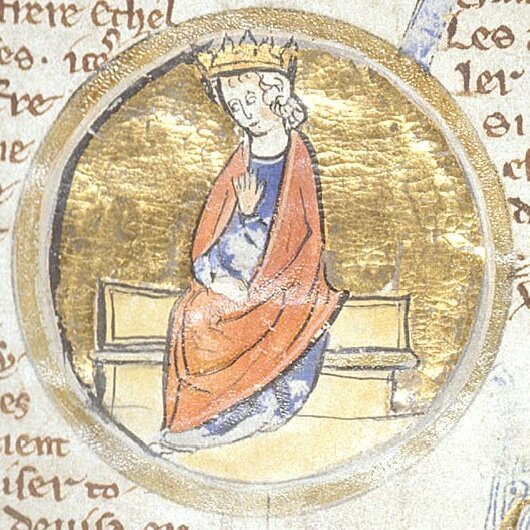 Альфред Великий. Миниатюра из хроники XIII века. Иллюстрация взята с сайта православие.ru