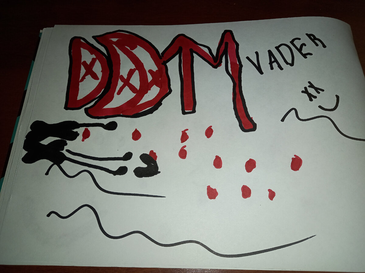 Картинка очень страшная она состоит из цветов красный и чёрный класс. 👍.