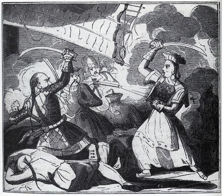 Госпожа Чжэн. Рисунок из «History of Pirates of all Nations» (1836 год)