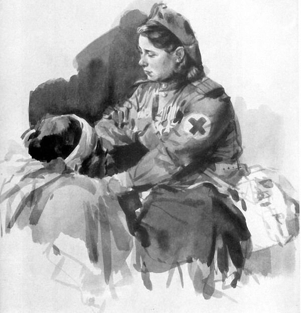 В.С. Климашин. «Ласковые руки». Полный кавалер ордена славы Матрена Семеновна Нечепорчукова. 1945 г.