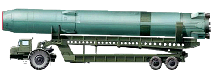 Установщик ракет Р-16 на базе одноосного тягача МоАЗ-546П (модификация МАЗ-529В)