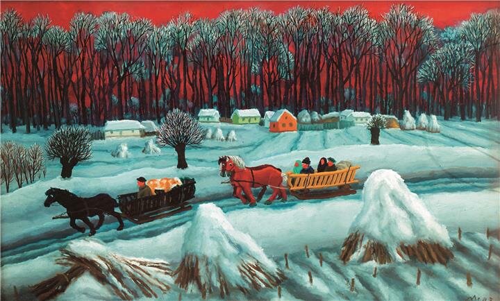 Франьо Мраз, "Зимняя прогулка", 1973, частная коллекция.