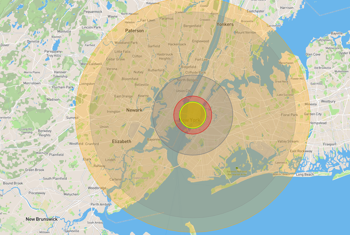 Nukemap. 500 Килотонн радиус поражения. 10 Мегатонн радиус поражения. Фаб 3000 радиус поражения. Фаб 1500 радиус поражения.