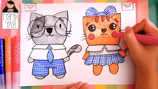 КАК НАРИСОВАТЬ ДЕВОЧКУ КАВАИ В НОВОГОДНЕМ КОСТЮМЕ ♥ ПРИВЕТЫ ПОДПИСЧИКАМ ♥ HOW TO DRAW A KAWAII GIRL