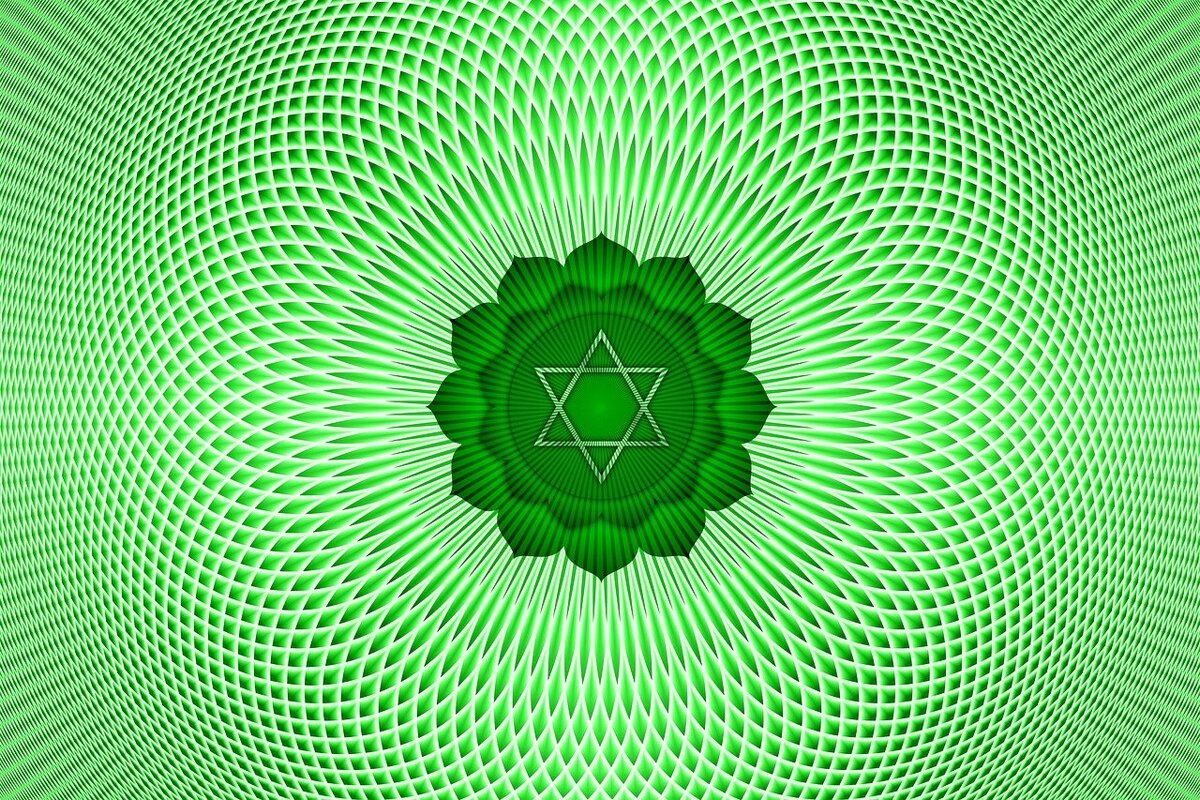 Анахата. Зеленая чакра. На рабочий стол Минимализм чакра. Heart Chakra.