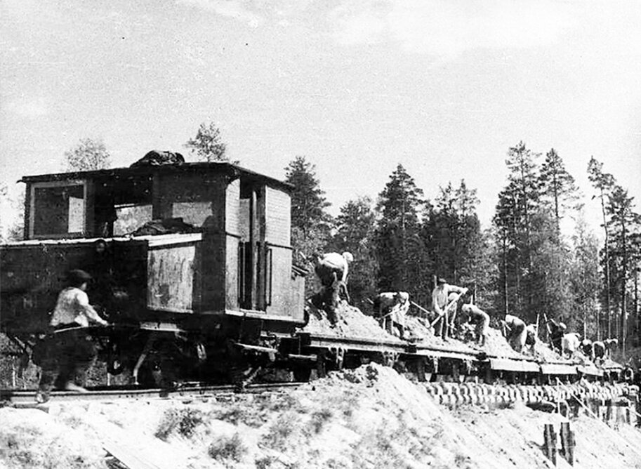 Мотовоз М3/2. Строительство Юшорской железной дороги, 1949 год.
