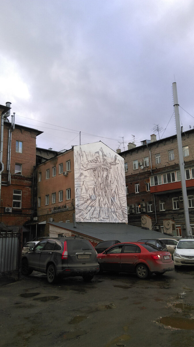 Эскиз к росписи "Ворон" (2017) для ул. Большая Покровская, 14