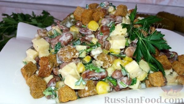 "Шустрый" салат с сухариками!!!