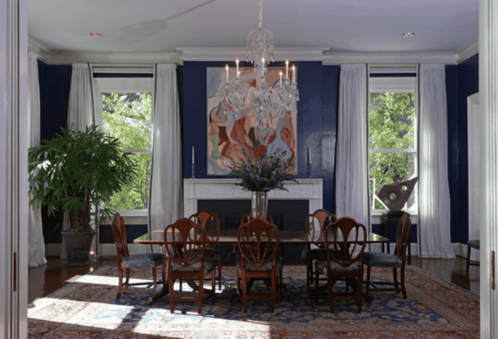 Столовая во времена бывшей второй леди Джилл Байден.  (Источник: Washington life)