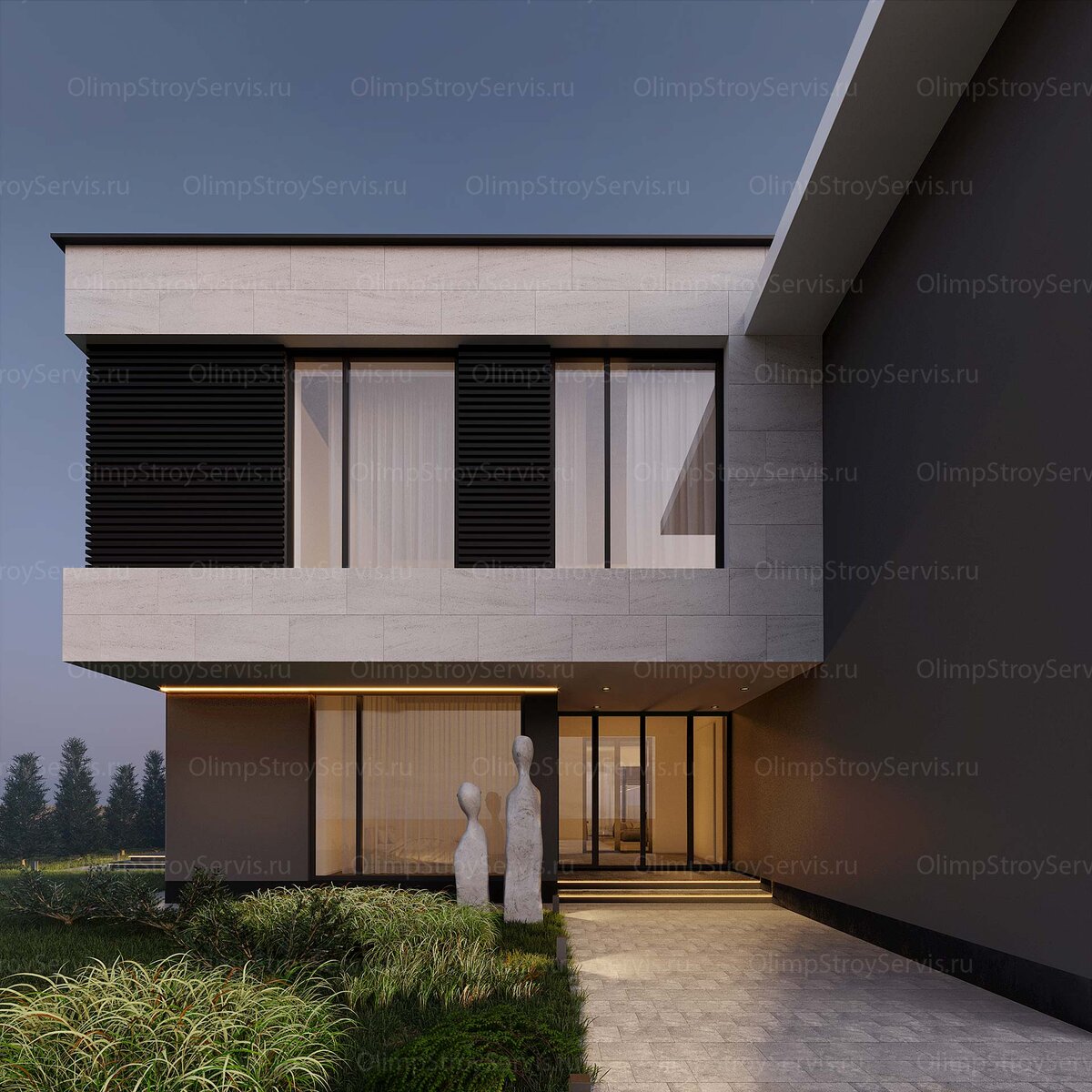 Большой дом с плоской крышей "Лубер"