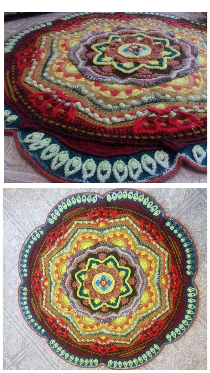 Мандала от Хелен Шримптон. Позволила угнать кучу остатков! Расскажу как-нибудь поподробнее.