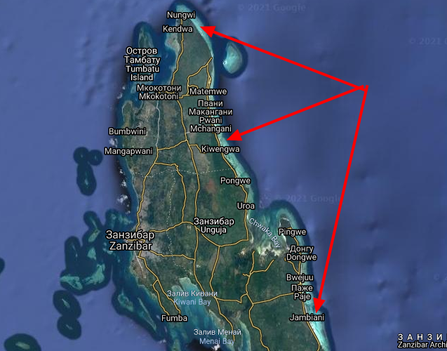 Карта приливов и отливов занзибар