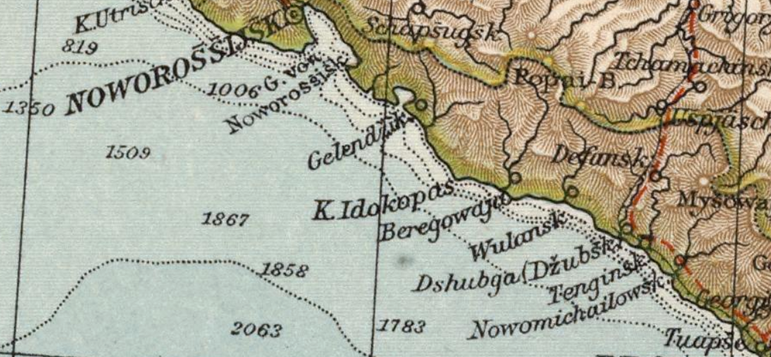 Мыс Идокопас на датской карте 1905 года. Источник: www.davidrumsey.com