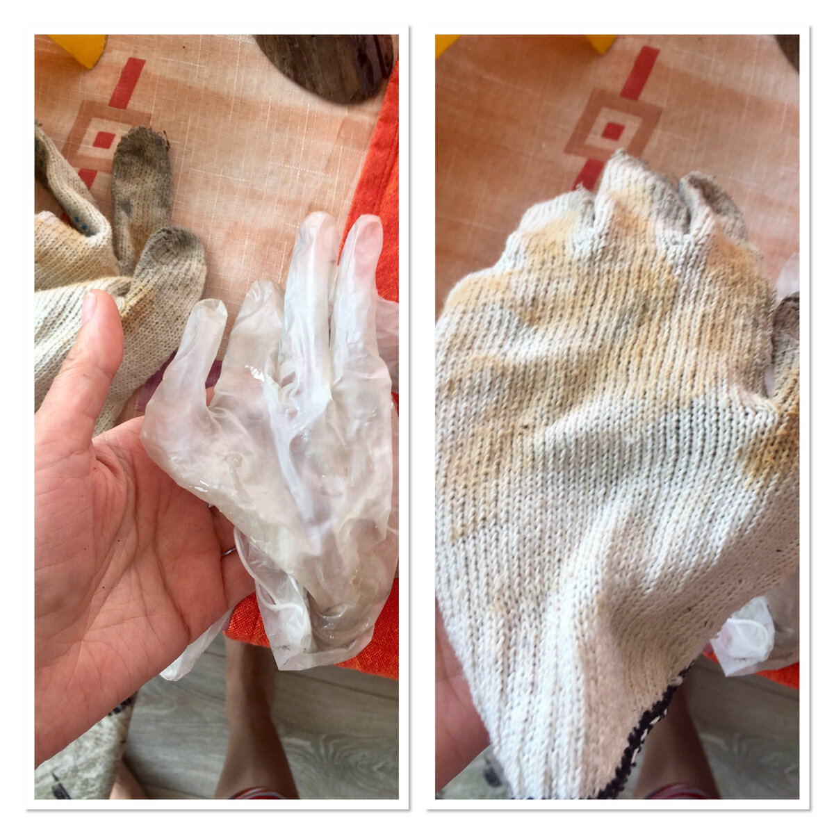 Вот эти перчатки я использовала для покраски 