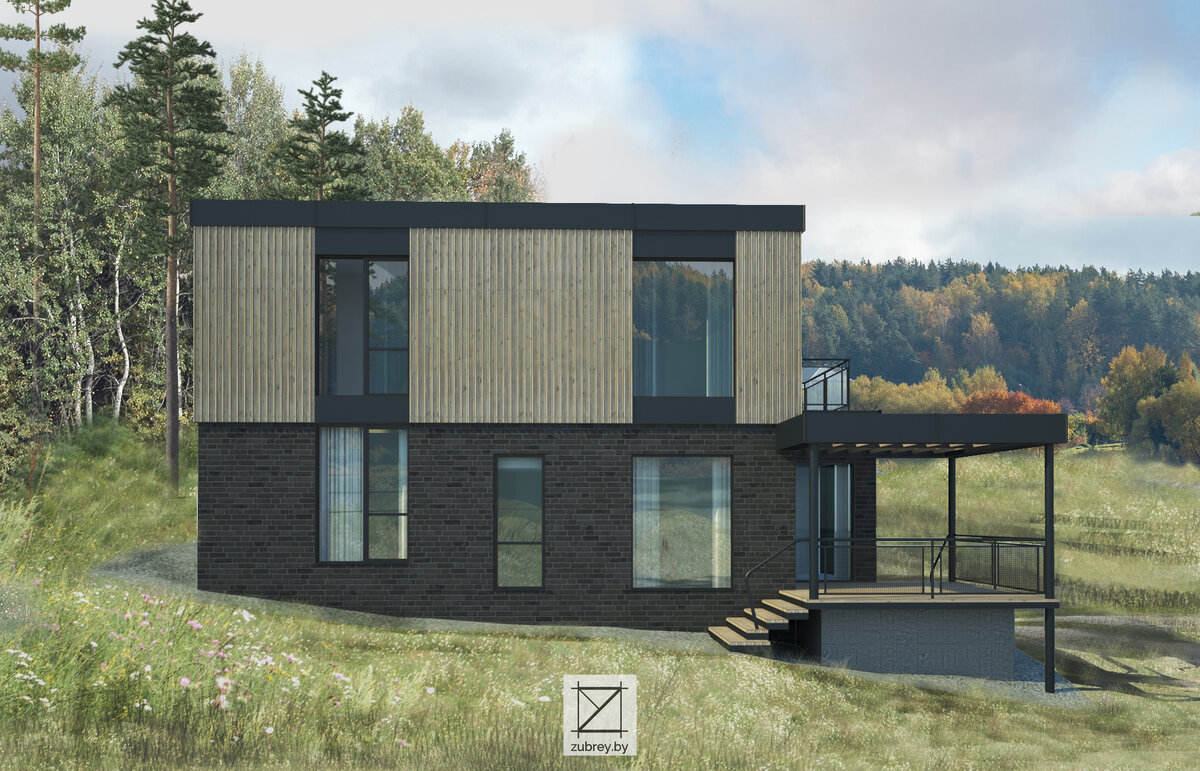 вид на дом со стороны участка