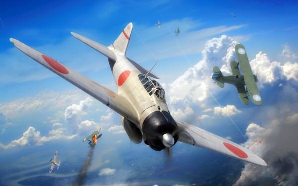 Японский "Зеро" A6M2 фирмы "Мицубиси" - самый эффективный в 1941-1942 гг. истребитель в мире