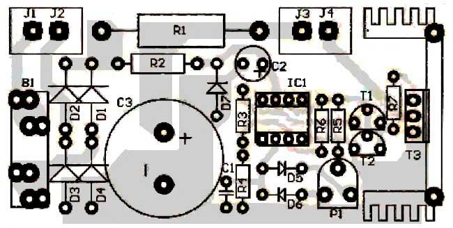 Вариант расположения компонентов на печатной плате
