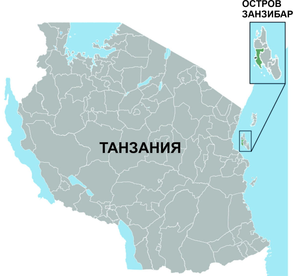 Остров Занзибар на карте