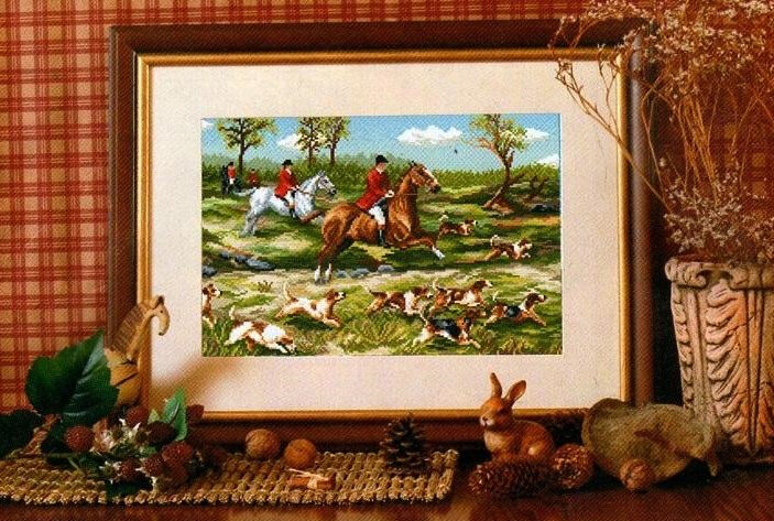 вышивка:охота началась