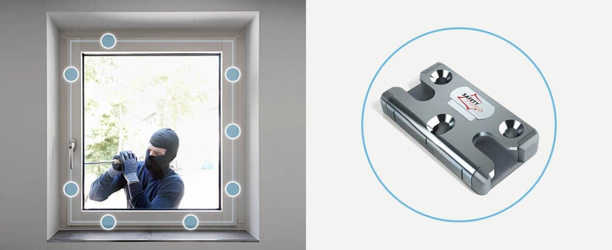 Стальная запорная пластина для надежной защиты окна // Фото siegenia.com