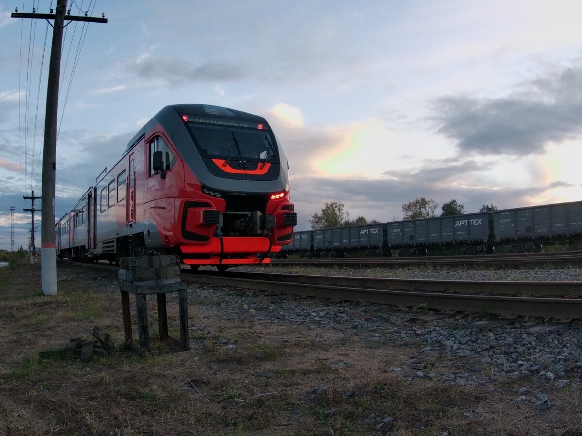 Рельсовый автобус РА-3 на станции Соломбалка. Архангельск. Фото автора
