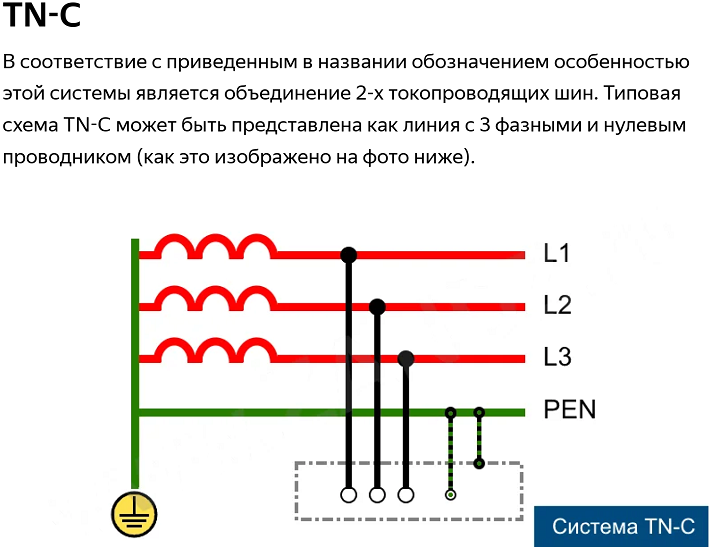 Системы заземления TN-C, TN-S, TN-C-S