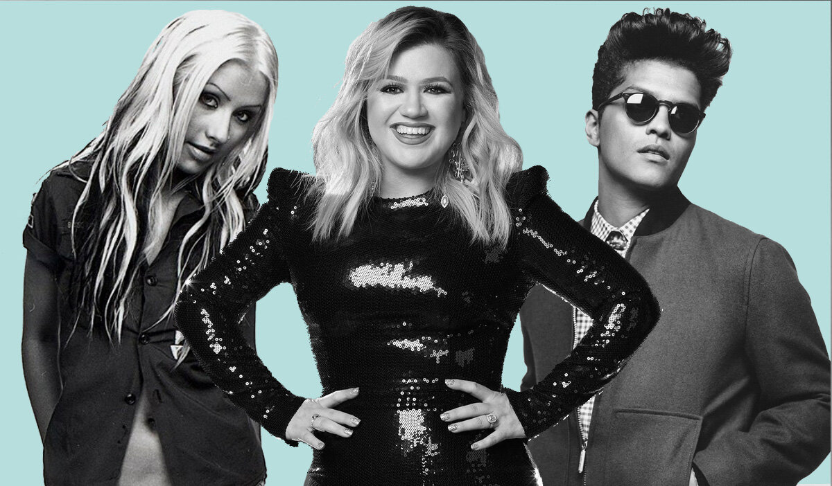 Christina Aguilera, Kelly Clarkson, Bruno Mars