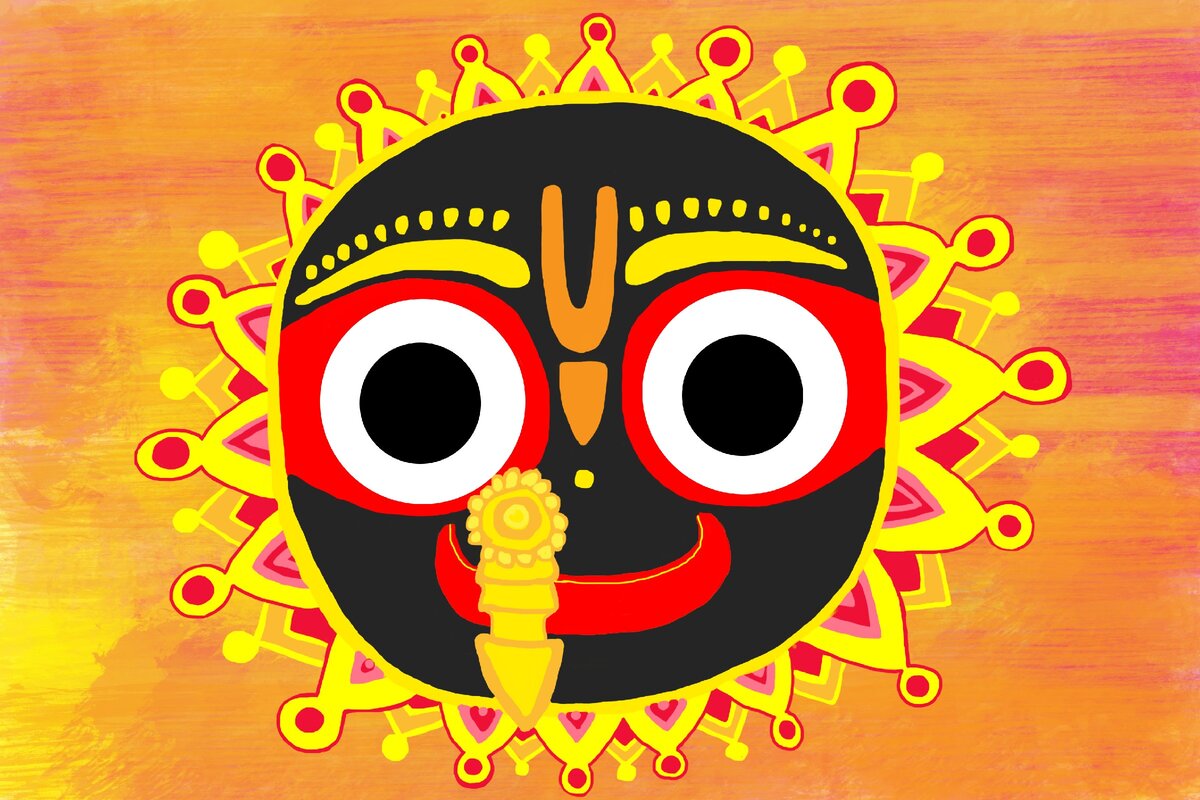 Господь Джаганнатх - спаситель всех падших душ. Моя иллюстрация.