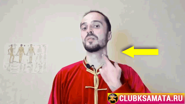 Точка с одной стороны шеи