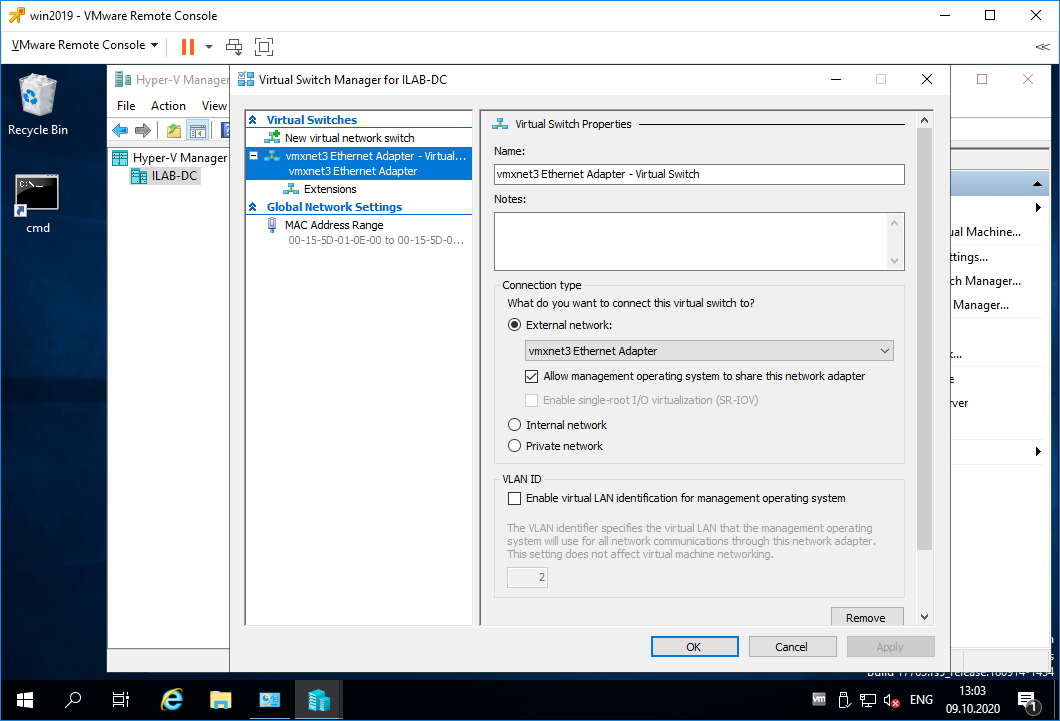 Настройка hyper v 2019. Hyper-v настройка. Виртуальный коммутатор Hyper-v. Hyper-v Virtual Ethernet Adapter. Vmxnet3 SYSTEMROOT.