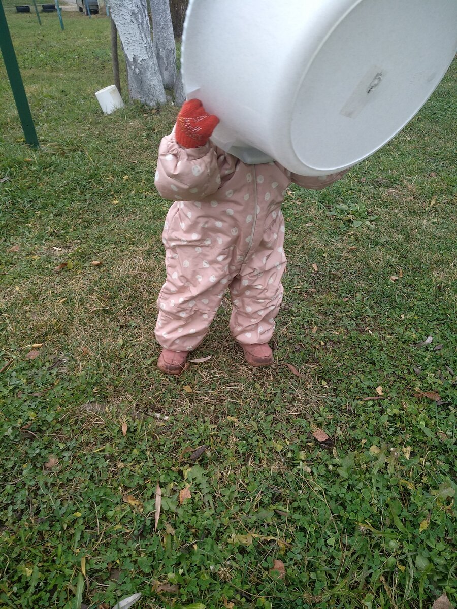 А мы так развиваемся- утащили таз у бабушки 😁