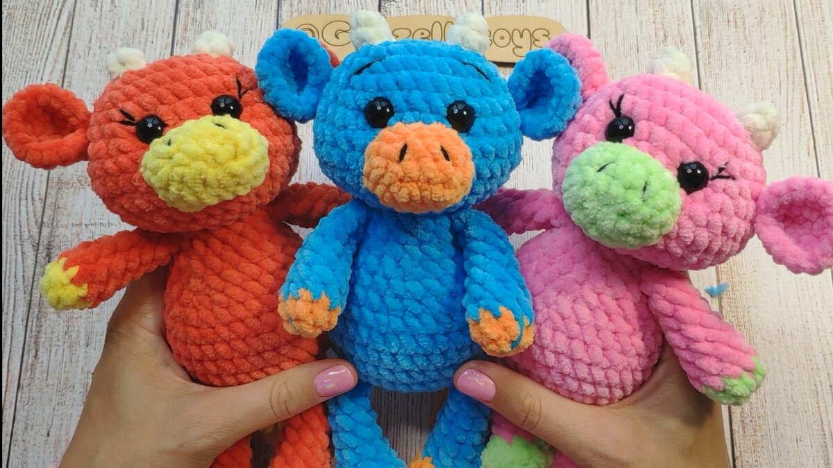 Вязаный Бычок и Коровка крючком