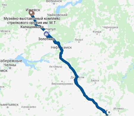 Маршрут по навигатору