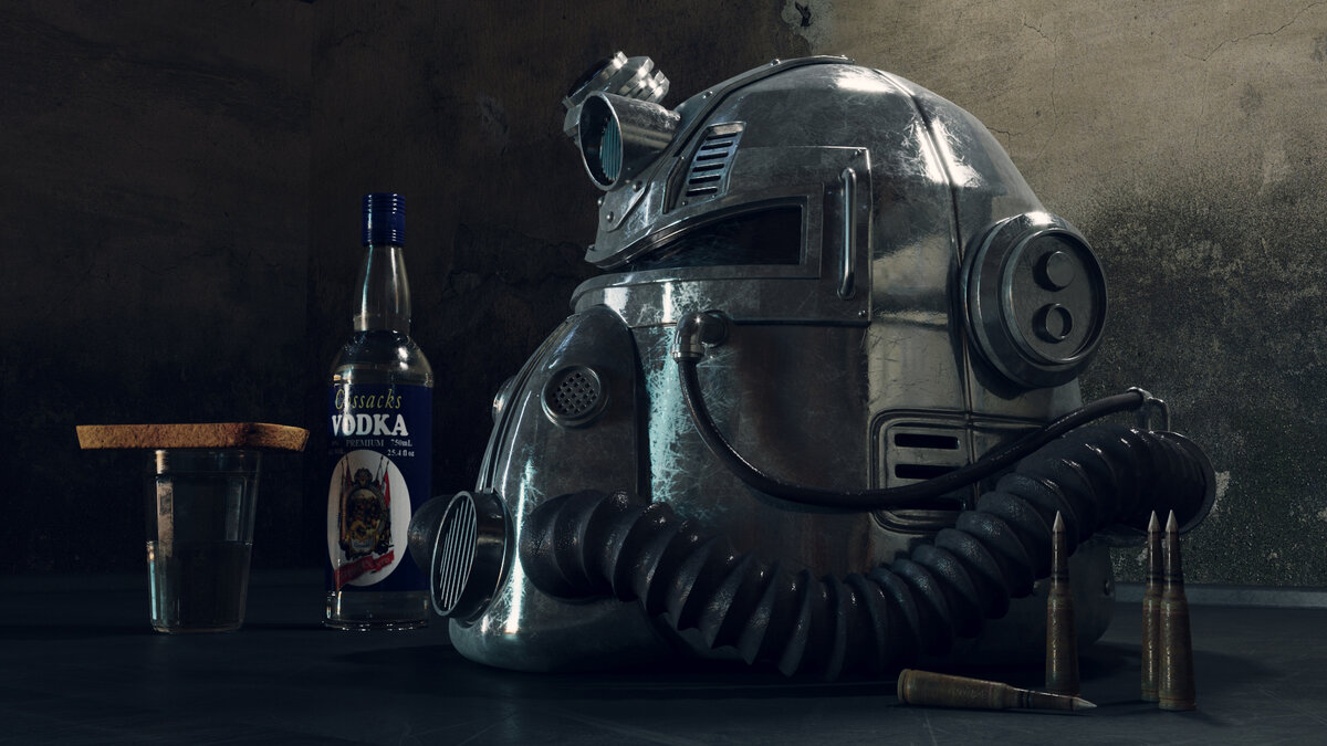 Fallout 4 Fan Art- T51 Power armor, Helmet. Шлем силовой брони. | Alaf 3D  Art | Дзен