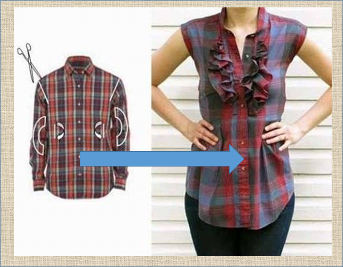 Переделка: женская блузка из мужской рубашки - большая подборка с примерами до и после